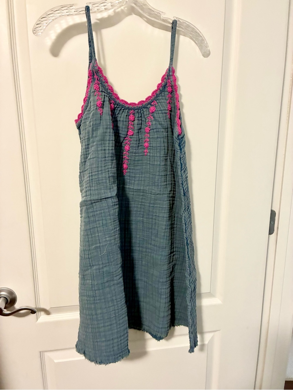 NATURAL LIFE Blue Sundress with Pink Embroidery - Picture 3 of 3
